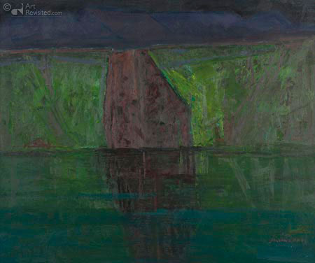 Jan van Loon, Kratermeer IJsland III, 1993, o-d, 120x145cm